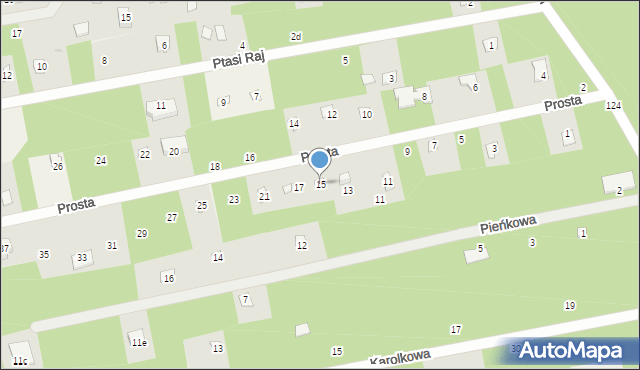 Żelechów, Prosta, 15, mapa Żelechów