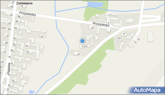 Żelisławice, Przyszłości, 1b, mapa Żelisławice