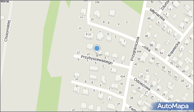 Zgierz, Przybyszewskiego Stanisława, 8, mapa Zgierz