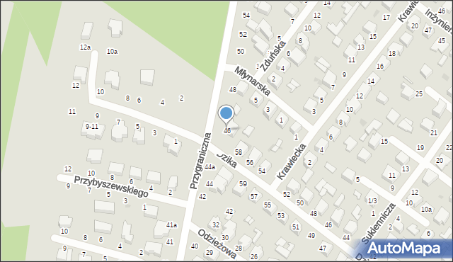 Zgierz, Przygraniczna, 46, mapa Zgierz