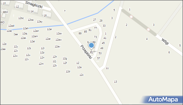 Zgorzała, Przepiórki, 61, mapa Zgorzała