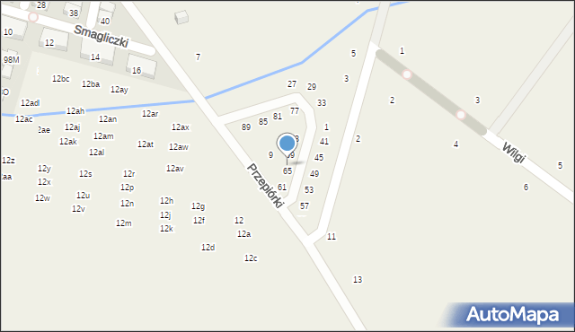 Zgorzała, Przepiórki, 67, mapa Zgorzała