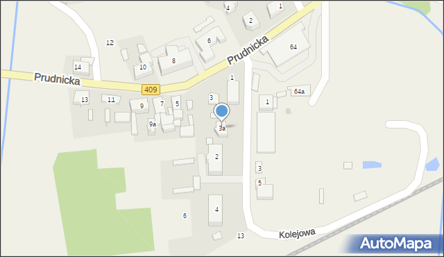 Zielina, Prudnicka, 3a, mapa Zielina