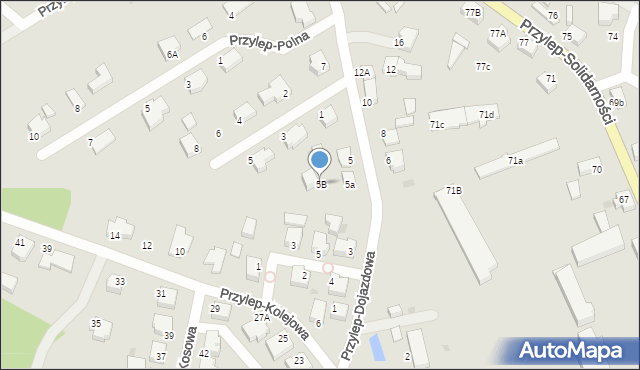 Zielona Góra, Przylep-Dojazdowa, 5B, mapa Zielona Góra