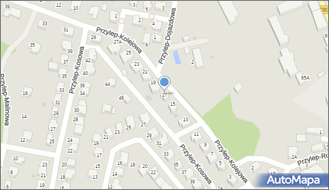 Zielona Góra, Przylep-Kolejowa, 17, mapa Zielona Góra