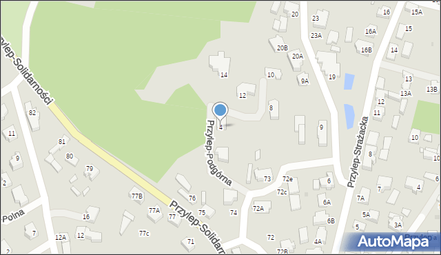 Zielona Góra, Przylep-Lawendowa, 4, mapa Zielona Góra