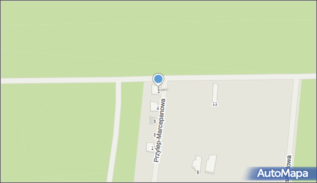 Zielona Góra, Przylep-Marcepanowa, 2, mapa Zielona Góra