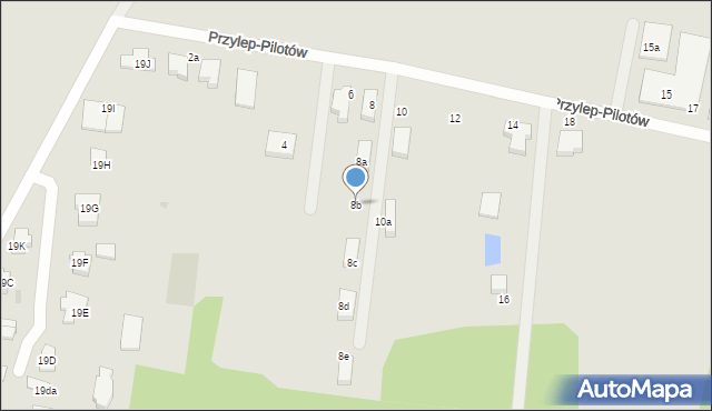 Zielona Góra, Przylep-Pilotów, 8b, mapa Zielona Góra