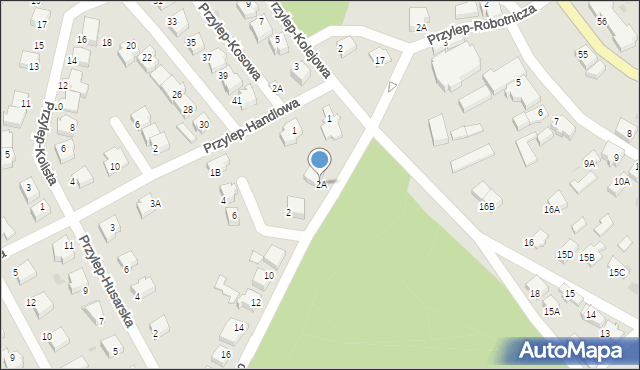 Zielona Góra, Przylep-Piłsudskiego Józefa, 2A, mapa Zielona Góra