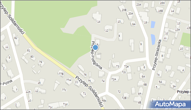 Zielona Góra, Przylep-Podgórna, 2, mapa Zielona Góra