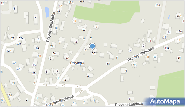 Zielona Góra, Przylep-Spokojna, 5D, mapa Zielona Góra