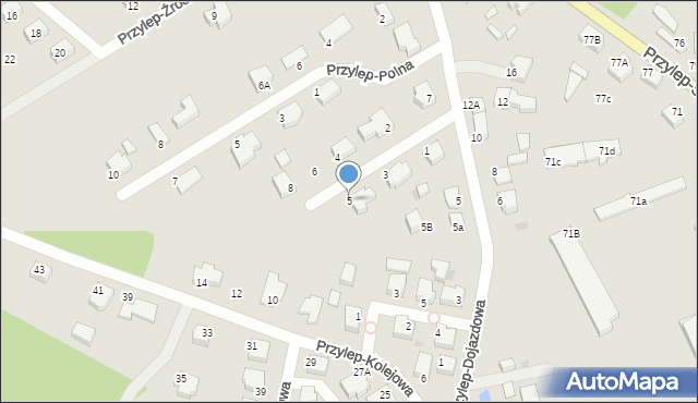 Zielona Góra, Przylep-Strumykowa, 5, mapa Zielona Góra