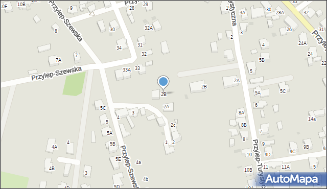 Zielona Góra, Przylep-Szewska, 2B, mapa Zielona Góra