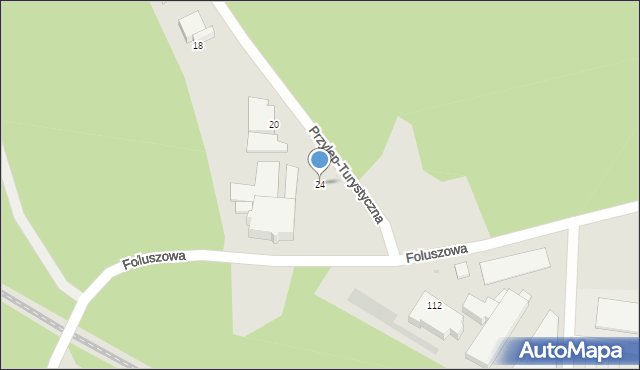 Zielona Góra, Przylep-Turystyczna, 24, mapa Zielona Góra