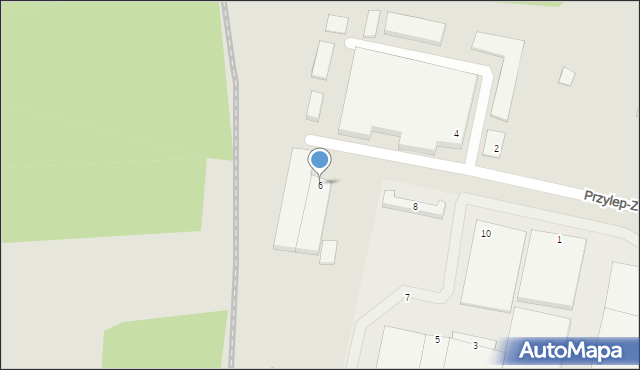 Zielona Góra, Przylep-Zakładowa, 6, mapa Zielona Góra