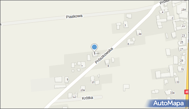 Źlinice, Prószkowska, 5, mapa Źlinice