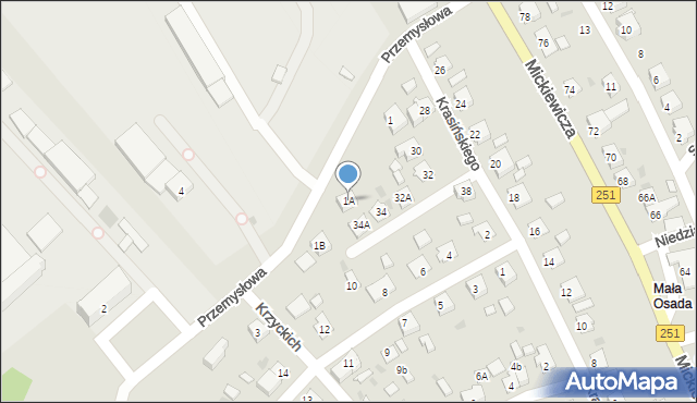 Żnin, Przemysłowa, 1A, mapa Żnin