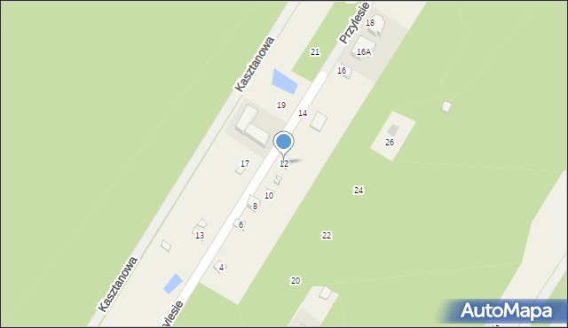 Zofiówka, Przylesie, 12, mapa Zofiówka