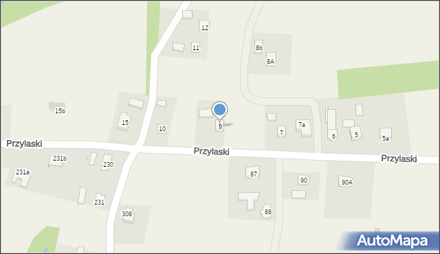 Zręcin, Przylaski, 9, mapa Zręcin