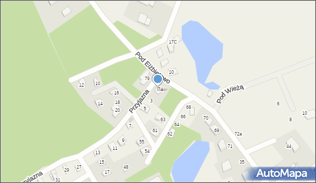 Żukowo, Przyjazna, 1, mapa Żukowo