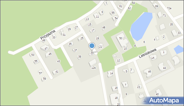 Żukowo, Przyjazna, 23, mapa Żukowo