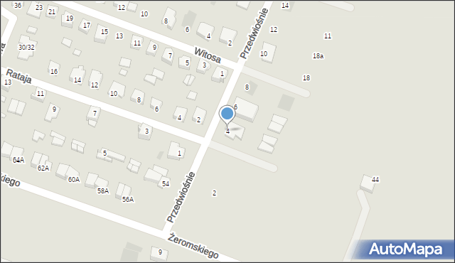 Żuromin, Przedwiośnie, 4, mapa Żuromin