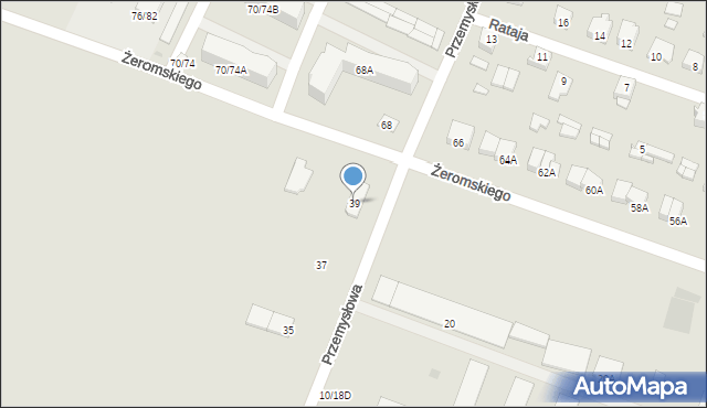 Żuromin, Przemysłowa, 39, mapa Żuromin