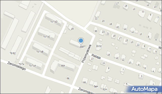 Żuromin, Przemysłowa, 43A, mapa Żuromin