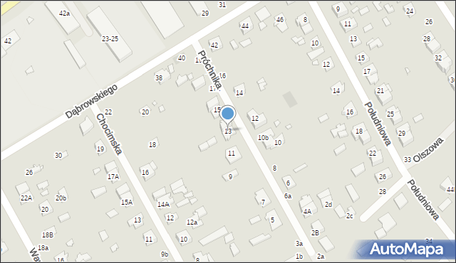 Żyrardów, Próchnika Adama, 13, mapa Żyrardów