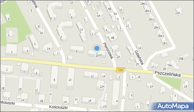 Brwinów, Pszczelińska, 13, mapa Brwinów