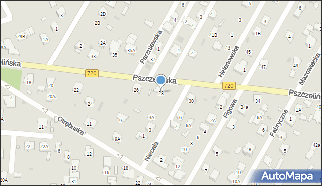 Brwinów, Pszczelińska, 28, mapa Brwinów