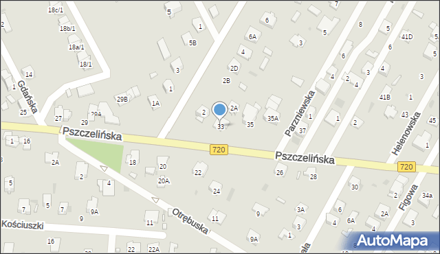 Brwinów, Pszczelińska, 33, mapa Brwinów