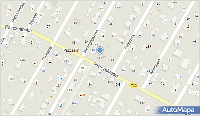 Brwinów, Pszczelińska, 63, mapa Brwinów