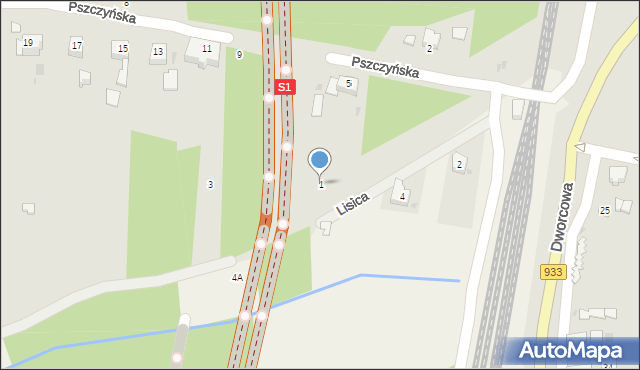 Brzeszcze, Pszczyńska, 1, mapa Brzeszcze