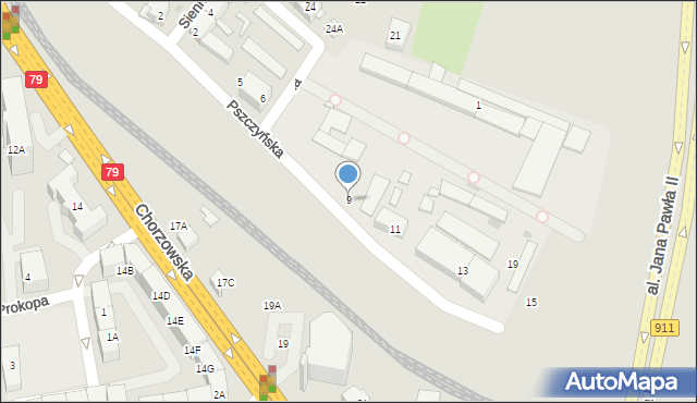 Bytom, Pszczyńska, 9, mapa Bytomia