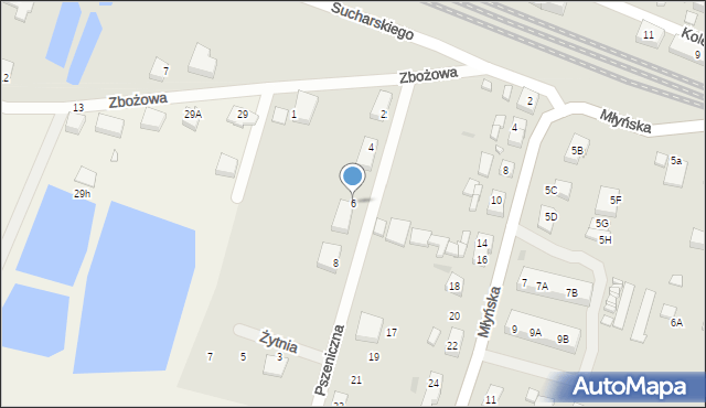 Bytom Odrzański, Pszeniczna, 6, mapa Bytom Odrzański