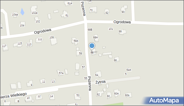 Chełm, Pszenna, 68, mapa Chełma