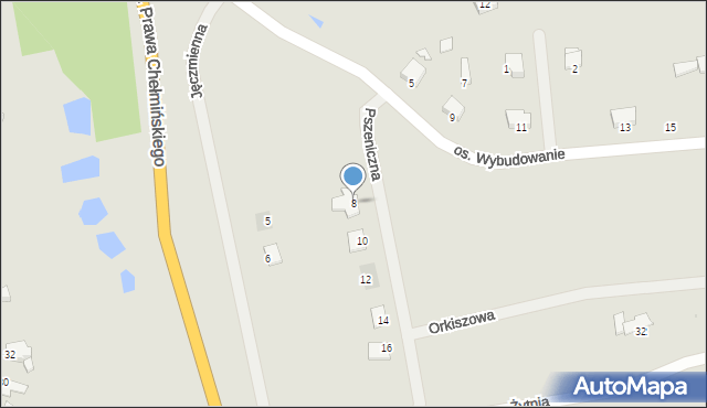 Chełmno, Pszeniczna, 8, mapa Chełmno