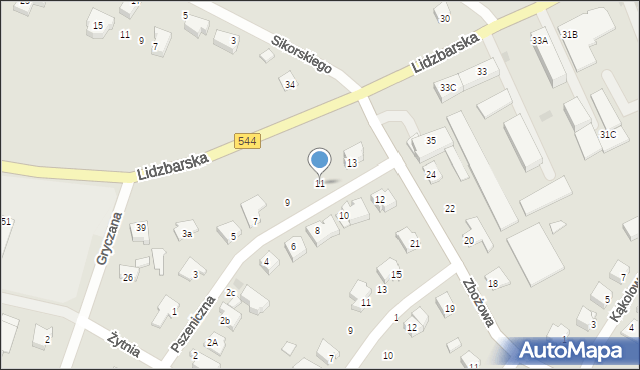 Działdowo, Pszeniczna, 11, mapa Działdowo