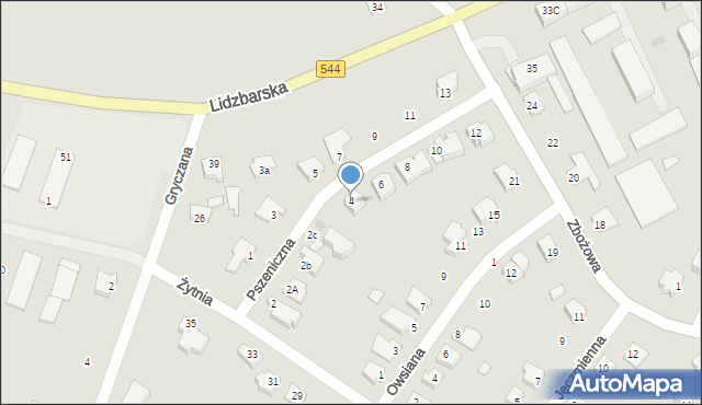 Działdowo, Pszeniczna, 4, mapa Działdowo