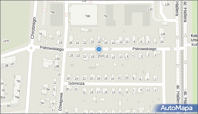 Gdańsk, Pstrowskiego Wincentego, 17, mapa Gdańska