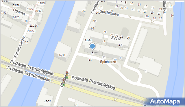 Gdańsk, Pszenna, 5, mapa Gdańska