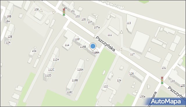 Gliwice, Pszczyńska, 116D, mapa Gliwic