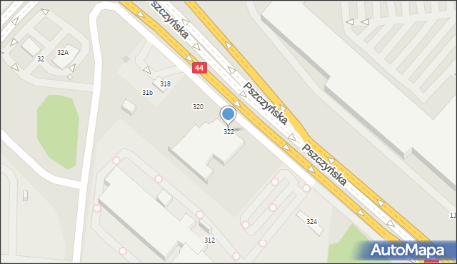 Gliwice, Pszczyńska, 322, mapa Gliwic