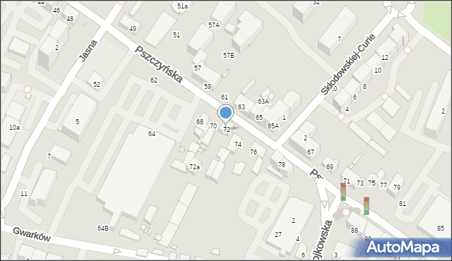 Gliwice, Pszczyńska, 72, mapa Gliwic