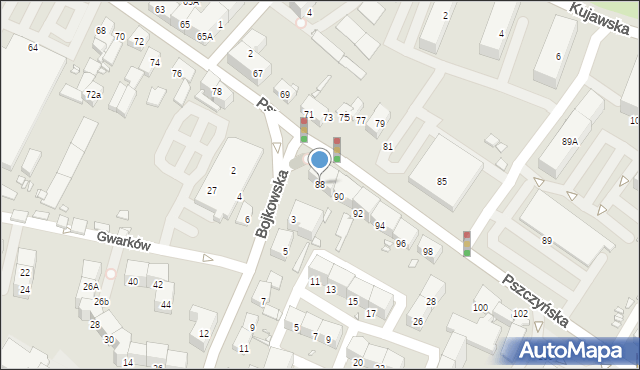 Gliwice, Pszczyńska, 88, mapa Gliwic