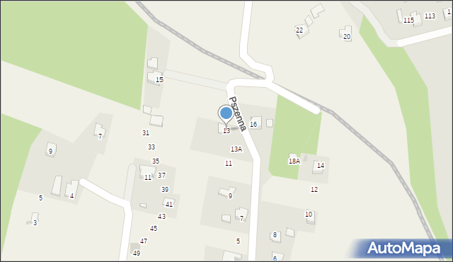 Goleszów, Pszenna, 13, mapa Goleszów