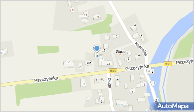 Góra, Pszczyńska, 16, mapa Góra