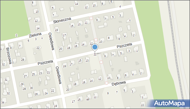 Gozdowo, Pszczela, 11, mapa Gozdowo