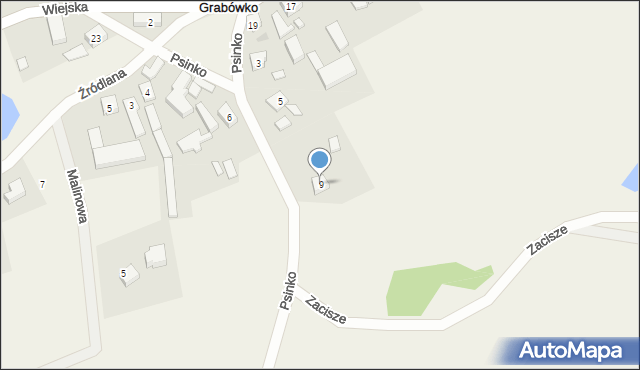 Grabówko, Psinko, 9, mapa Grabówko